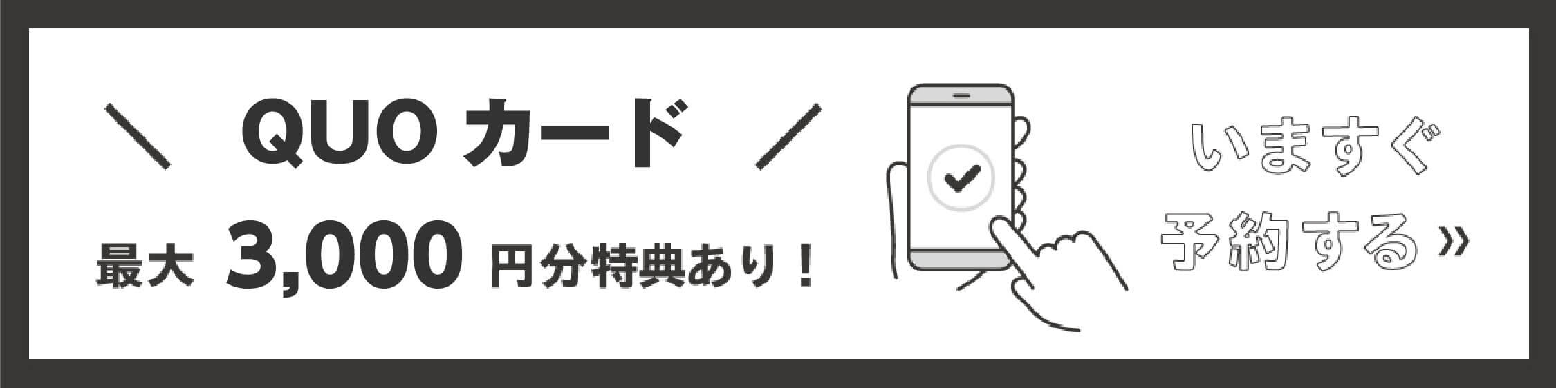 QUOカード最大3,000円分特典あり！