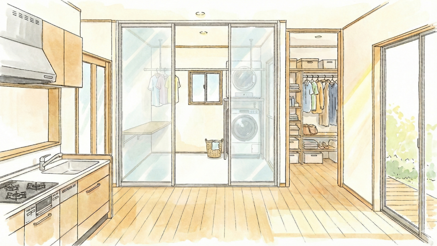 リノベハウスのプランニング例。「回遊動線」で家事を半分に