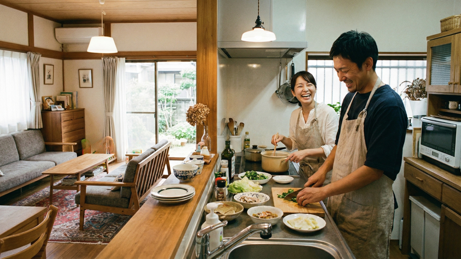 夫も自然と家事に参加できる「シェア型」の家事環境