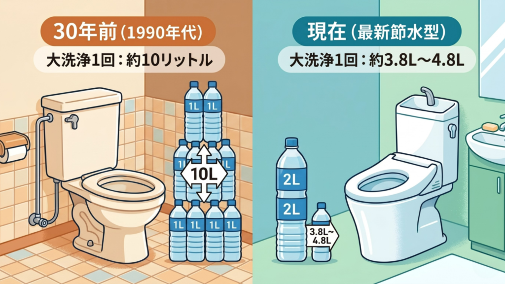 トイレが使用する水の量